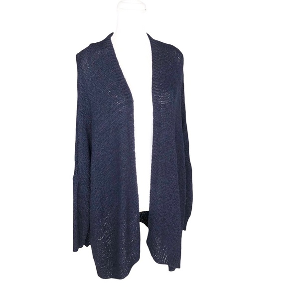 NWT Catherine Malandrino navy blue chunky cardigan open draped sweater XS - Picture 1 of 9